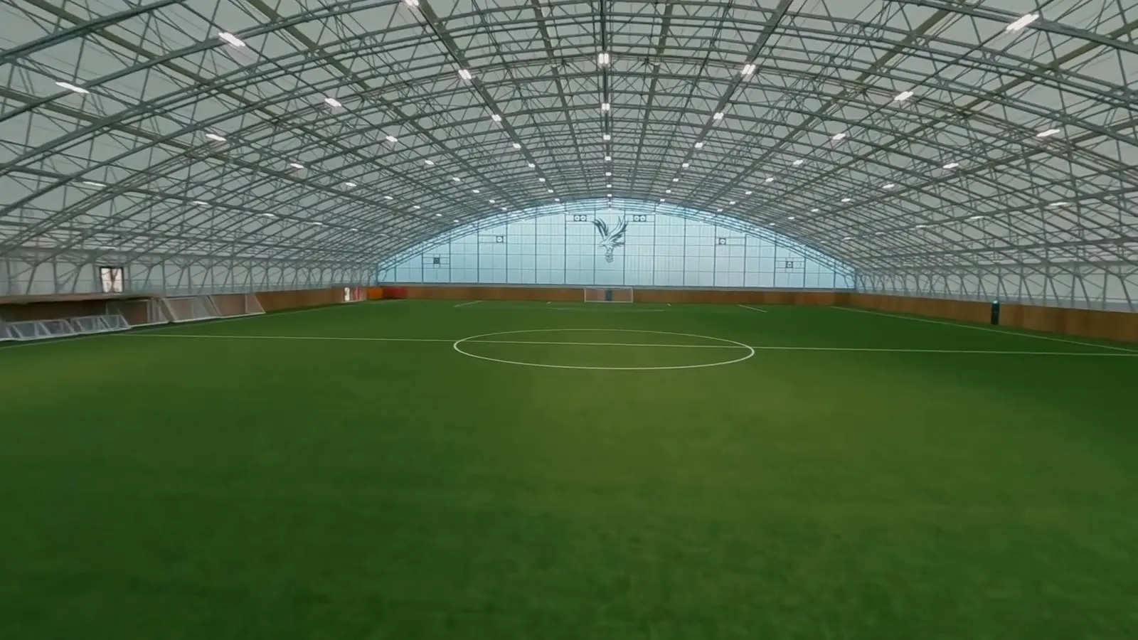 Indoor full-size 3G pitch under a dome at an elite academy